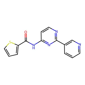N-[2-(3-pyridinyl)-4-pyrimidinyl]-2-thiophenecarboxamide structure