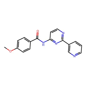 4-methoxy-N-[2-(3-pyridinyl)-4-pyrimidinyl]benzenecarboxamide structure