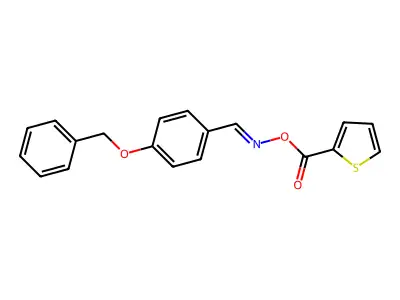 [(4-Phenylmethoxyphenyl)methylideneamino] thiophene-2-carboxylate structure