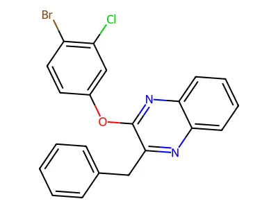 2-Benzyl-3-(4-bromo-3-chlorophenoxy)quinoxaline structure