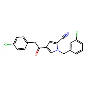 1-(3-chlorobenzyl)-4-[2-(4-chlorophenyl)acetyl]-1H-pyrrole-2-carbonitrile structure