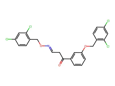 3-[(2,4-dichlorophenyl)methoxyimino]-1-[3-[(2,4-dichlorophenyl)methoxy]phenyl]propan-1-one structure
