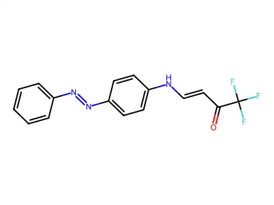 (E)-1,1,1-trifluoro-4-{4-[(E)-2-phenyldiazenyl]anilino}-3-buten-2-one structure