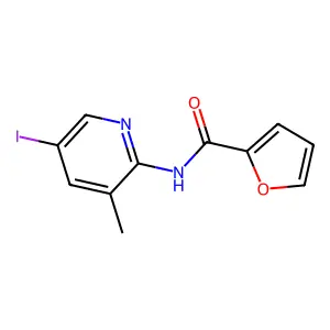 N-(5-iodo-3-methylpyridin-2-yl)furan-2-carboxamide structure
