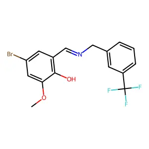4-Bromo-2-methoxy-6-({[3-(trifluoromethyl)benzyl]imino}methyl)benzenol structure
