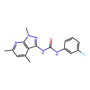 N-(3-fluorophenyl)-N'-(1,4,6-trimethyl-1H-pyrazolo[3,4-b]pyridin-3-yl)urea structure