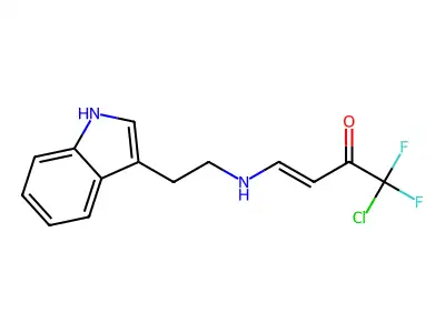(E)-1-chloro-1,1-difluoro-4-{[2-(1H-indol-3-yl)ethyl]amino}-3-buten-2-one structure