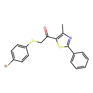 2-[(4-Bromophenyl)sulfanyl]-1-(4-methyl-2-phenyl-1,3-thiazol-5-yl)-1-ethanone structure