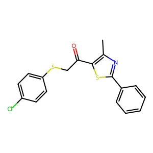 2-[(4-Chlorophenyl)sulfanyl]-1-(4-methyl-2-phenyl-1,3-thiazol-5-yl)-1-ethanone structure