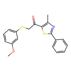 2-[(3-Methoxyphenyl)sulfanyl]-1-(4-methyl-2-phenyl-1,3-thiazol-5-yl)-1-ethanone structure