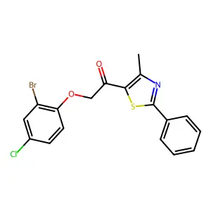 2-(2-Bromo-4-chlorophenoxy)-1-(4-methyl-2-phenyl-1,3-thiazol-5-yl)ethanone structure