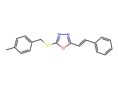 2-{[(4-Methylphenyl)methyl]sulfanyl}-5-(2-phenylethenyl)-1,3,4-oxadiazole structure