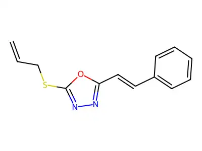 2-(2-Phenylethenyl)-5-prop-2-enylsulfanyl-1,3,4-oxadiazole structure