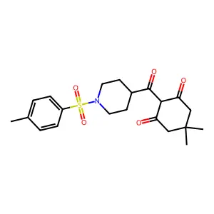 5,5-dimethyl-2-({1-[(4-methylphenyl)sulfonyl]-4-piperidinyl}carbonyl)-1,3-cyclohexanedione structure