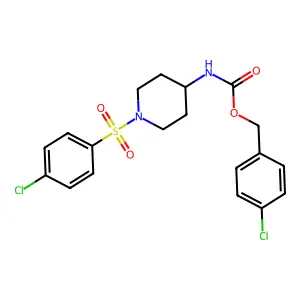 4-chlorobenzyl N-{1-[(4-chlorophenyl)sulfonyl]-4-piperidinyl}carbamate structure