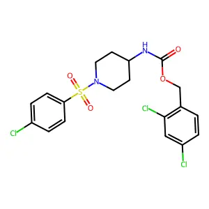 2,4-dichlorobenzyl N-{1-[(4-chlorophenyl)sulfonyl]-4-piperidinyl}carbamate structure