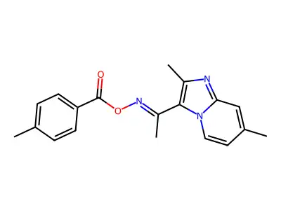 [1-(2,7-Dimethylimidazo[1,2-a]pyridin-3-yl)ethylideneamino] 4-methylbenzoate structure