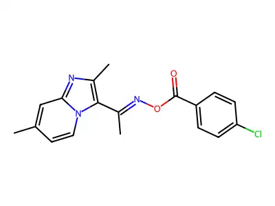[1-(2,7-Dimethylimidazo[1,2-a]pyridin-3-yl)ethylideneamino] 4-chlorobenzoate structure