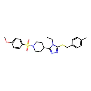 4-{4-ethyl-5-[(4-methylbenzyl)sulfanyl]-4H-1,2,4-triazol-3-yl}-1-[(4-methoxyphenyl)sulfonyl]piperidine structure