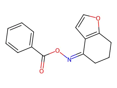 (6,7-dihydro-5H-1-benzofuran-4-ylideneamino) benzoate structure