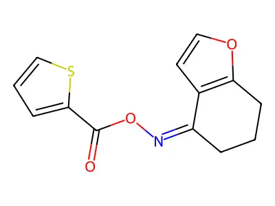 (6,7-dihydro-5H-1-benzofuran-4-ylideneamino) thiophene-2-carboxylate structure