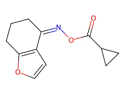 (6,7-dihydro-5H-1-benzofuran-4-ylideneamino) cyclopropanecarboxylate structure