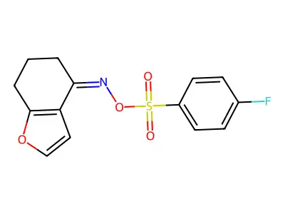 4-({[(4-Fluorophenyl)sulfonyl]oxy}imino)-6,7-dihydro-1-benzofuran structure