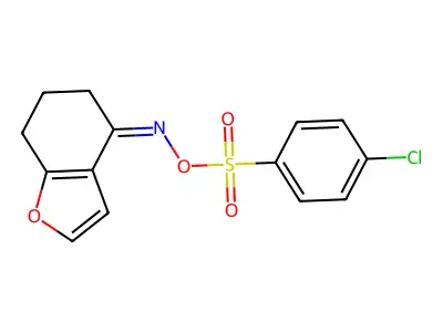 4-({[(4-Chlorophenyl)sulfonyl]oxy}imino)-6,7-dihydro-1-benzofuran structure