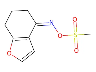 (6,7-dihydro-5H-1-benzofuran-4-ylideneamino) methanesulfonate structure