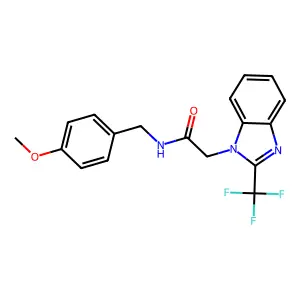 N-(4-methoxybenzyl)-2-[2-(trifluoromethyl)-1H-1,3-benzimidazol-1-yl]acetamide structure