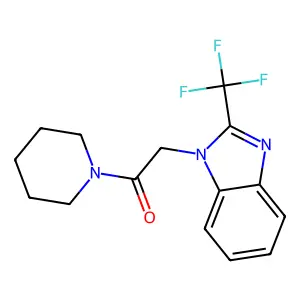 1-piperidino-2-[2-(trifluoromethyl)-1H-1,3-benzimidazol-1-yl]-1-ethanone structure