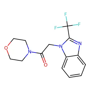 1-morpholino-2-[2-(trifluoromethyl)-1H-1,3-benzimidazol-1-yl]-1-ethanone structure