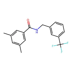 3,5-dimethyl-N-{[3-(trifluoromethyl)phenyl]methyl}benzamide structure