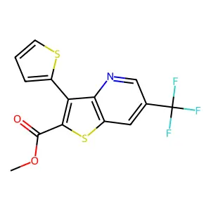 Methyl 3-(2-thienyl)-6-(trifluoromethyl)thieno[3,2-b]pyridine-2-carboxylate structure