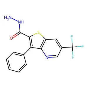3-Phenyl-6-(trifluoromethyl)thieno[3,2-b]pyridine-2-carbohydrazide structure