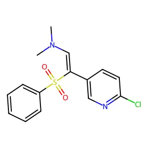 (Z)-2-(benzenesulfonyl)-2-(6-chloropyridin-3-yl)-N,N-dimethylethenamine structure