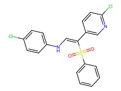 N-[2-(benzenesulfonyl)-2-(6-chloro-3-pyridinyl)ethenyl]-4-chloroaniline structure