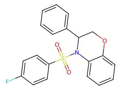 4-[(4-fluorophenyl)sulfonyl]-3-phenyl-3,4-dihydro-2H-1,4-benzoxazine structure