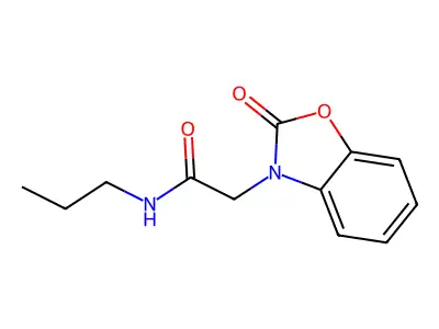 2-(2-oxo-2,3-dihydro-1,3-benzoxazol-3-yl)-N-propylacetamide structure