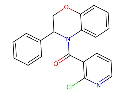 (2-chloro-3-pyridinyl)(3-phenyl-2,3-dihydro-4H-1,4-benzoxazin-4-yl)methanone structure