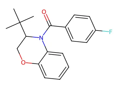 [3-(tert-butyl)-2,3-dihydro-4H-1,4-benzoxazin-4-yl](4-fluorophenyl)methanone structure