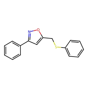 3-Phenyl-5-[(phenylthio)methyl]isoxazole structure