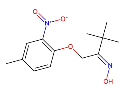 N-[3,3-dimethyl-1-(4-methyl-2-nitrophenoxy)butan-2-ylidene]hydroxylamine structure