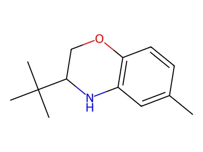 3-tert-butyl-6-methyl-3,4-dihydro-2H-1,4-benzoxazine structure