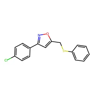 3-(4-Chlorophenyl)-5-[(phenylthio)methyl]isoxazole structure