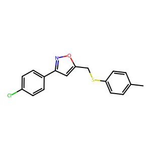 3-(4-Chlorophenyl)-5-{[(4-methylphenyl)sulfanyl]methyl}isoxazole structure