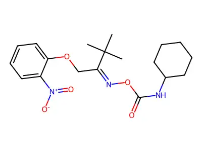 [[3,3-dimethyl-1-(2-nitrophenoxy)butan-2-ylidene]amino] N-cyclohexylcarbamate structure