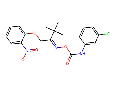 [[3,3-dimethyl-1-(2-nitrophenoxy)butan-2-ylidene]amino] N-(3-chlorophenyl)carbamate structure