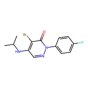 4-bromo-2-(4-fluorophenyl)-5-(isopropylamino)-3(2H)-pyridazinone structure