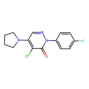 4-chloro-2-(4-fluorophenyl)-5-(1-pyrrolidinyl)-3(2H)-pyridazinone structure